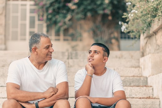 Father and Son sitting together