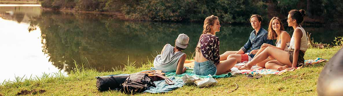 Young people by the river