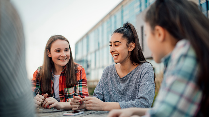 Students communicating, common questons